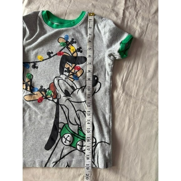 Disney Spotted Zebra Kids Christmas Pajama Set 3Piece Goofy Mickey Lights Sz 10L - Picture 8 of 16